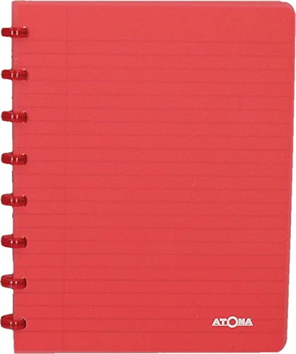 Atoma Trendige Schrift, DIN A5, 144 Seiten, kariert 5 mm, transparent rot von ATOMA