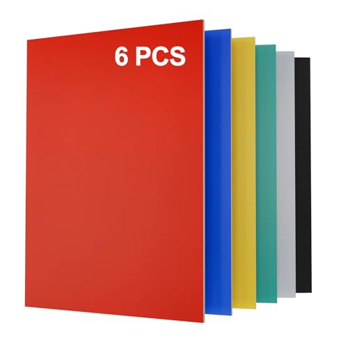 ATOMSTACK 3 mm A4 farbige Sperrholzplatten (297 x 210 mm) 6er-Set Schwarz Weiß Rot Gelb Blau Grün Laserschneiden und -gravieren optimiert Lackfreie Oberfläche von ATOMSTACK