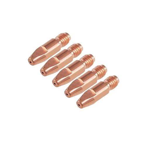 ATooi 24KD 0,8/1,0/1,2/1,6 mm M6 x 28 mm Kupferkontaktspitzen Schweißdüsen für 24KD Schweißbrennerspitze M6 für Gasdüse (Farbe: 10 Stück, Größe: 1,6 mm) von ATOOI