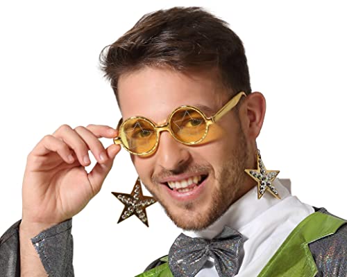 Atosa Goldene runde Sonnenbrille mit Sternen Glam Rock Atosa Goldene runde Sonnenbrille mit Sternen Glam Rock von ATOSA