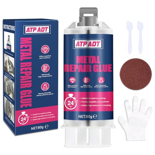 Metall-Reparatur-Epoxid-Kleber, 80g Metallkleber extra stark, Geeignet für die Reparatur von Oberflächenrissen und -ausbrüchen in Metall, Edelstahl, Kunststoff, Holz, Keramik usw Metall-Reparatur-Epoxid-Kleber, 80g Metallkleber extra stark, Geeignet für die Reparatur von Oberflächenrissen und -ausbrüchen in Metall, Edelstahl, Kunststoff, Holz, Keramik usw von ATP ADT