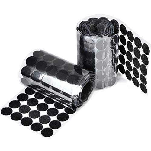 ATPWONZ 500 Paar Klettverschluss Klettpunkte selbstklebend Ø 20 mm rund Geeignet für Papier, Kunststoff, Glas, Leder, Metall, Kleidungsstücke (schwarz) von ATPWONZ