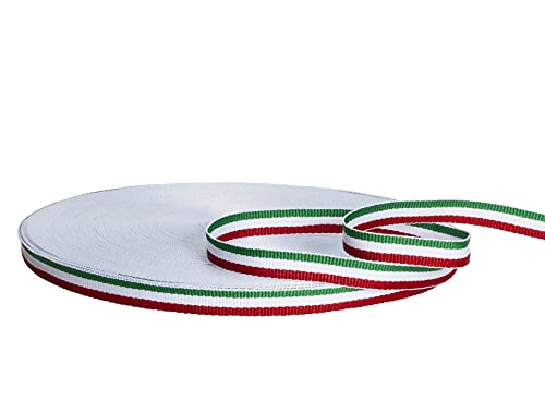 ATRBB 45,7 m, 0,9 cm, grün/weiß/rot gestreift, Ripsband, doppelseitiges Polyester, buntes Band für Bastelarbeiten, DIY-Geschenkverpackungen von ATRBB