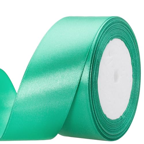 ATRBB Satinband, 22,7 m, 3,8 cm breit, perfekt für Hochzeiten, handgefertigte Schleifen und Geschenkverpackungen (Dschungelgrün) von ATRBB