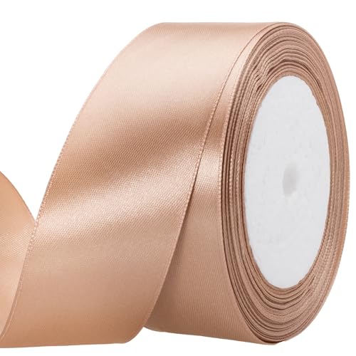 ATRBB Satinband, 22,7 m, 3,8 cm breit, perfekt für Hochzeiten, handgefertigte Schleifen und Geschenkverpackungen (Mokka-Mousse) von ATRBB