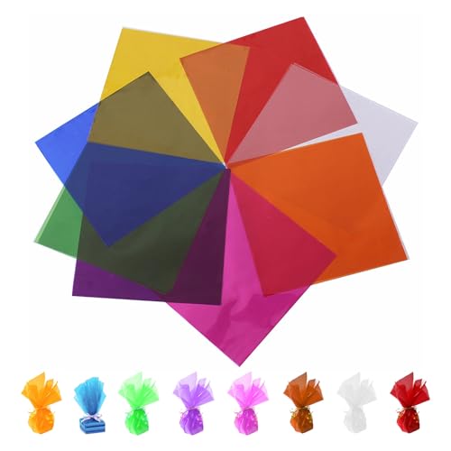 ATSGJLZN Transparentpapier Bunt,200PCS Bunte Fensterfolie 19cm x 19cm,Fensterfolie Basteln Selbsthaftend 8 Farben für DIY Blumen Geschenkdekoration ATSGJLZN Transparentpapier Bunt,200PCS Bunte Fensterfolie 19cm x 19cm,Fensterfolie Basteln Selbsthaftend 8 Farben für DIY Blumen Geschenkdekoration von ATSGJLZN
