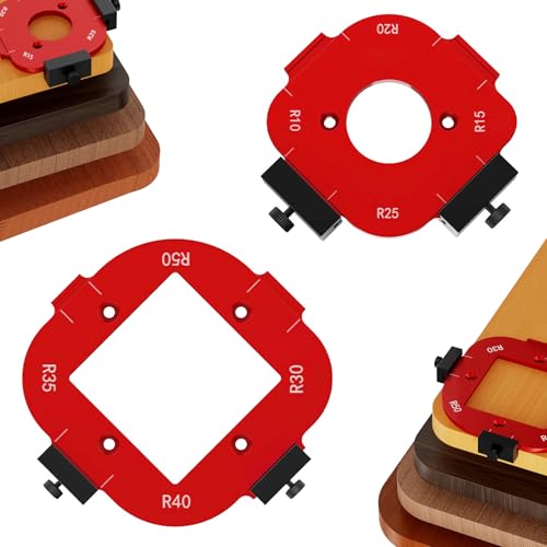 ATSGLZN 2 Stück Frässchablone Oberfräse,Frässchablonen für Oberfräse R10, R15, R20, R25, R30, R35, R40, R50 für Holzbearbeitungs-DIY-Projekte von ATSGJLZN