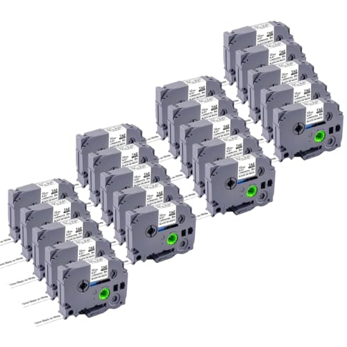 20er-Pack Ersatz-Beschriftungsband für TZe231 Brother P-Touch Beschriftungsgerät, 12mm (0,47 Zoll) laminiertes weißes Tz-Band, kompatibel mit PT-D210, PT-D200, PT-D220, PT-H100, PT-H110, PT-D600, Schw von ATTA