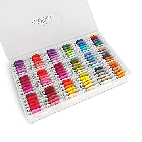 Atteret Stickgarn-Set, 108 Farben, 99 Baumwolle, 9 metallische Fäden, auf Kunststoffspulen in Organizer-Aufbewahrungsbox, DMC-Farbcodierung, für Kreuzstich, Freundschaftsarmbänder, Schnurhandwerk Atteret Stickgarn-Set, 108 Farben, 99 Baumwolle, 9 metallische Fäden, auf Kunststoffspulen in Organizer-Aufbewahrungsbox, DMC-Farbcodierung, für Kreuzstich, Freundschaftsarmbänder, Schnurhandwerk von ATTERET