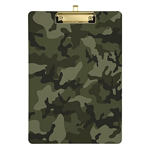 ATTX Klemmbrett mit grünem Militär-Tarnmuster, Klemmbrett mit flachem Goldclip, dekoratives Klemmbrett für Schule, Büro, Krankenschwester, Kunst, Geschäft, 22,9 x 32,5 cm ATTX Klemmbrett mit grünem Militär-Tarnmuster, Klemmbrett mit flachem Goldclip, dekoratives Klemmbrett für Schule, Büro, Krankenschwester, Kunst, Geschäft, 22,9 x 32,5 cm von ATTX
