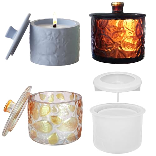 ATYUSVIC Glasform aus Kunstharz mit Deckel, geprägte Blumen-Silikonform für Epoxidharz-Organizer, Gipskerzenglas, Süßigkeiten, Schmuck, Aufbewahrungsbox, Basteln, Heim-Desktop-Dekoration. (Stil 2) ATYUSVIC Glasform aus Kunstharz mit Deckel, geprägte Blumen-Silikonform für Epoxidharz-Organizer, Gipskerzenglas, Süßigkeiten, Schmuck, Aufbewahrungsbox, Basteln, Heim-Desktop-Dekoration. (Stil 2) von ATYUSVIC