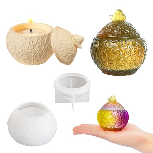ATYUSVIC Glasform aus Kunstharz mit Deckel, geprägte Blumen-Silikonform für Epoxidharz-Organizer, Gipskerzenglas, Süßigkeiten, Schmuck, Aufbewahrungsbox, Basteln, Heim-Desktop-Dekoration. (Stil 3) ATYUSVIC Glasform aus Kunstharz mit Deckel, geprägte Blumen-Silikonform für Epoxidharz-Organizer, Gipskerzenglas, Süßigkeiten, Schmuck, Aufbewahrungsbox, Basteln, Heim-Desktop-Dekoration. (Stil 3) von ATYUSVIC