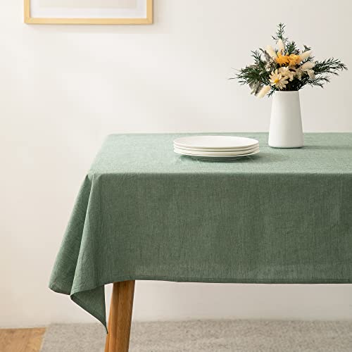 ATsense Tischdecke, Tischdecke Grün, Tischdecken Leinenoptik-100% Gewaschener Baumwolle Eckig Tischtuch 140x140 cm von ATsense