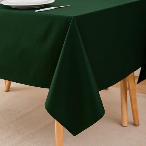 ATsense Tischdecke Dunkelgrün, Tischdecken ist aus 100% Baumwolle, Tischtuch Rechteckig 140x180 cm, Fleckenbeständige und Langlebige Tischdecke von ATsense