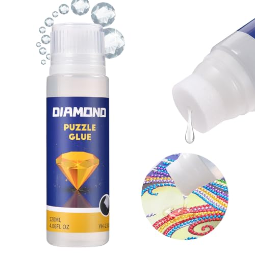 AUAUY 1PCS Diamond Painting Versiegelung, Schnell Trocknender Diamantkleber mit Schwammkopf, Diamond Painting Kleber für Glitzernde Bilder Anti-Shedding Versiegelung von Diamanten, Durchsichtig(120ml) AUAUY 1PCS Diamond Painting Versiegelung, Schnell Trocknender Diamantkleber mit Schwammkopf, Diamond Painting Kleber für Glitzernde Bilder Anti-Shedding Versiegelung von Diamanten, Durchsichtig(120ml) von AUAUY