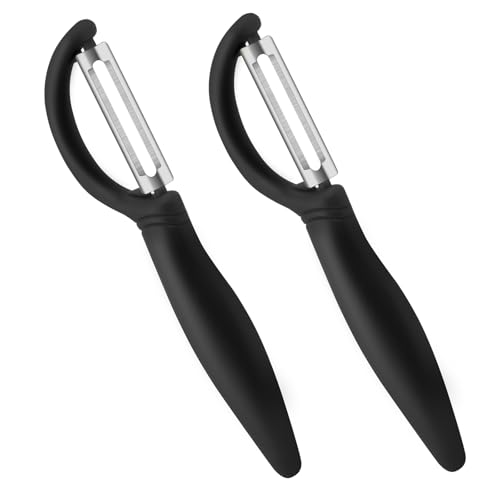 AUAUY 2 Stück Sparschäler, Universalschäler Edelstahl Set, Kartoffelschäler Spargelschäler, Multifunktion Gemüseschäler, Zweischneidige Schäler für Karotten Gemüse Schwarz AUAUY 2 Stück Sparschäler, Universalschäler Edelstahl Set, Kartoffelschäler Spargelschäler, Multifunktion Gemüseschäler, Zweischneidige Schäler für Karotten Gemüse Schwarz von AUAUY