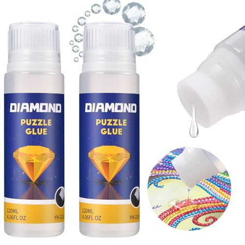 AUAUY 2PCS Diamond Painting Versiegelung, Schnell Trocknender Diamantkleber mit Schwammkopf, Diamond Painting Kleber für Glitzernde Bilder Anti-Shedding Versiegelung von Diamanten, Durchsichtig(120ml) AUAUY 2PCS Diamond Painting Versiegelung, Schnell Trocknender Diamantkleber mit Schwammkopf, Diamond Painting Kleber für Glitzernde Bilder Anti-Shedding Versiegelung von Diamanten, Durchsichtig(120ml) von AUAUY