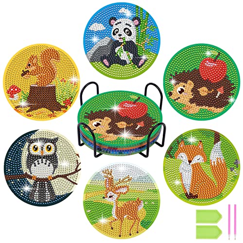 AUAUY 6 Pack Diamant-Maluntersetzer mit Ständer, Diamond Painting Untersetzer DIY Tier Diamant Malset DIY Diamant Kunsthandwerkszubehör für Anfänger, Erwachsene und Kinder Geburtstag AUAUY 6 Pack Diamant-Maluntersetzer mit Ständer, Diamond Painting Untersetzer DIY Tier Diamant Malset DIY Diamant Kunsthandwerkszubehör für Anfänger, Erwachsene und Kinder Geburtstag von AUAUY