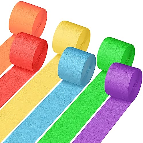 AUAUY 6 Rollen Krepppapier Band, Krepppapier Bunt, Regenbogen Kreppbänder, DIY Papier Streamer, Krepp Papier für Partys, Geburtstage, Hochzeiten, Partyfeiern, Farbiges Abdeckband (4,5cm x 25m/Rolle) AUAUY 6 Rollen Krepppapier Band, Krepppapier Bunt, Regenbogen Kreppbänder, DIY Papier Streamer, Krepp Papier für Partys, Geburtstage, Hochzeiten, Partyfeiern, Farbiges Abdeckband (4,5cm x 25m/Rolle) von AUAUY