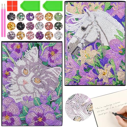AUAUY Basteln Mädchen 7 8 9 10 Jahre, A5 Notizbuch Diamantmalerei, 5D DIY Diamond Pasted Painting Notebook Kits, Strass Diamant Malerei Notizbuch, Blanko Tagebuch aus Leder für Schülerbüro Schulbedarf AUAUY Basteln Mädchen 7 8 9 10 Jahre, A5 Notizbuch Diamantmalerei, 5D DIY Diamond Pasted Painting Notebook Kits, Strass Diamant Malerei Notizbuch, Blanko Tagebuch aus Leder für Schülerbüro Schulbedarf von AUAUY