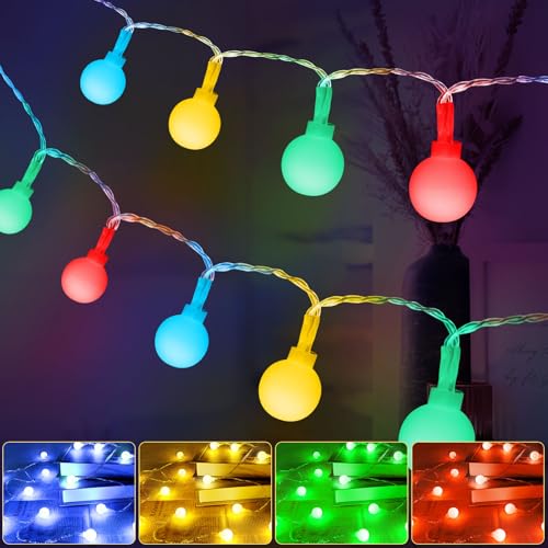 AUAUY Bunt Kugel Lichterkette, 6M/19.7ft 40 LED Batteriebetriebene Lichterkette, Ideale Partylichterkette, 2 Modi Wasserdichte für Innen-Außen-Hochzeitsfeier Neujahr Garten Weihnachtsdekoration AUAUY Bunt Kugel Lichterkette, 6M/19.7ft 40 LED Batteriebetriebene Lichterkette, Ideale Partylichterkette, 2 Modi Wasserdichte für Innen-Außen-Hochzeitsfeier Neujahr Garten Weihnachtsdekoration von AUAUY