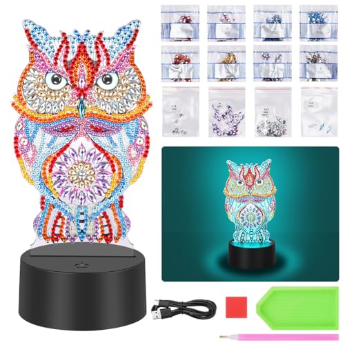 AUAUY Geschenke für Mädchen 5 6 7 8 9 10 Jahre, Eule Diamond Painting Kreative Nachtlicht Basteln am Kindergeburtstag, 5D Diamantmalerei DIY Nachtlicht Mosaik Basteln Kinder Weihnachtsgeschenke AUAUY Geschenke für Mädchen 5 6 7 8 9 10 Jahre, Eule Diamond Painting Kreative Nachtlicht Basteln am Kindergeburtstag, 5D Diamantmalerei DIY Nachtlicht Mosaik Basteln Kinder Weihnachtsgeschenke von AUAUY