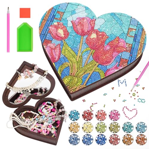 AUAUY Geschenke für Mädchen 6 7 8 9 10 11 Jahre, Diamond Painting Schmuckkästchen Basteln Holz Mädchen, Kreatives DIY Diamond Art Bastelset, Kunst Mosaik Bastelset Kinder Geburtstag Muttertag-B AUAUY Geschenke für Mädchen 6 7 8 9 10 11 Jahre, Diamond Painting Schmuckkästchen Basteln Holz Mädchen, Kreatives DIY Diamond Art Bastelset, Kunst Mosaik Bastelset Kinder Geburtstag Muttertag-B von AUAUY