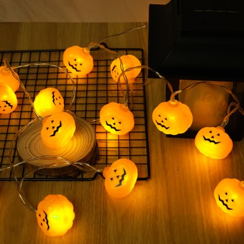 AUAUY Halloween Lichterkette Kürbis, 3 Meter 20 LED Orange Herbst Deko Lichterketten Batterie Innen Außen Wasserfest DIY Lichter mit für Gärten Hause Erntedankfest Weihnachten Party AUAUY Halloween Lichterkette Kürbis, 3 Meter 20 LED Orange Herbst Deko Lichterketten Batterie Innen Außen Wasserfest DIY Lichter mit für Gärten Hause Erntedankfest Weihnachten Party von AUAUY