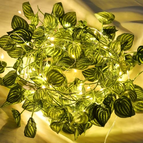 AUAUY Lichterkette Außen Solar, 50 LED Wassermelonenblätter Lichterkette Solar, 5 m Solar Lichterkette Aussen 8 Modi für Gärten, Balkon, Party, Hochzeit, Terrasse, Erntedankfest, Weihnachten Warmweiß AUAUY Lichterkette Außen Solar, 50 LED Wassermelonenblätter Lichterkette Solar, 5 m Solar Lichterkette Aussen 8 Modi für Gärten, Balkon, Party, Hochzeit, Terrasse, Erntedankfest, Weihnachten Warmweiß von AUAUY