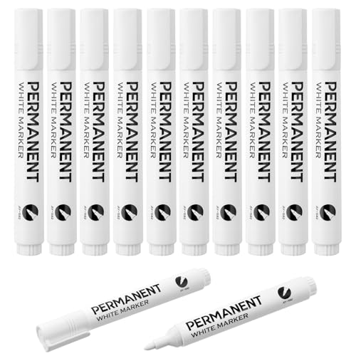 AUAUY Permanent Marker, 10 Stück Acrylmalstifte Weiß, Wasserfeste und Schnelltrocknende Alkoholmarker für Papier, Stein, Reifen, Kunststoff, Glas, Holz, Metall, Wand, Stoff, Becher,2-3mm Tip Lackstift AUAUY Permanent Marker, 10 Stück Acrylmalstifte Weiß, Wasserfeste und Schnelltrocknende Alkoholmarker für Papier, Stein, Reifen, Kunststoff, Glas, Holz, Metall, Wand, Stoff, Becher,2-3mm Tip Lackstift von AUAUY