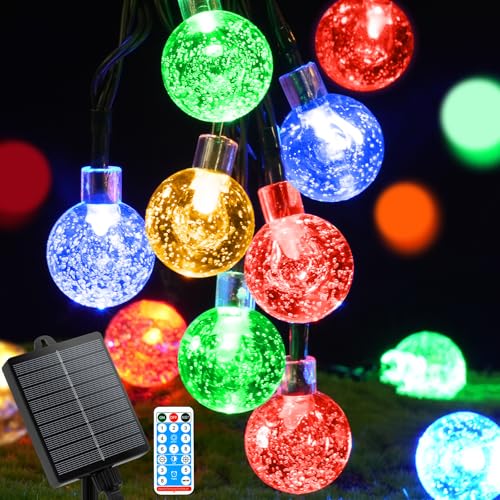 AUAUY Solar Lichterkette Aussen Wetterfest, 7M 50 LED 8 Modi IP65 Solarlichterkette Kristall Kugeln Außen/Innen Lichter Beleuchtung für Balkon Terassen Garten Bäume Weihnachten Partys Fenster-Bunt AUAUY Solar Lichterkette Aussen Wetterfest, 7M 50 LED 8 Modi IP65 Solarlichterkette Kristall Kugeln Außen/Innen Lichter Beleuchtung für Balkon Terassen Garten Bäume Weihnachten Partys Fenster-Bunt von AUAUY