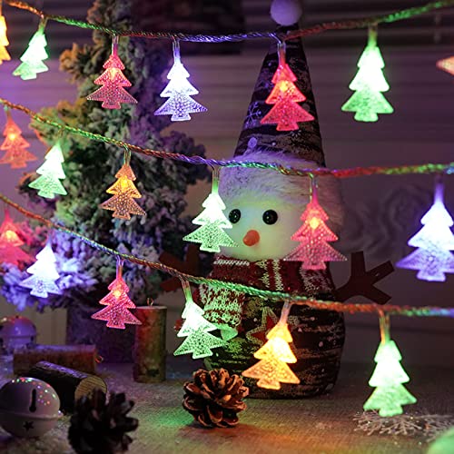 AUAUY Weihnachtsbaum-Lichterketten, 6M/19.6 ft 40 LED Batteriebetriebene Lichterketten, 2 Modi Wasserdichte für Innen-Außen-Hochzeitsfeier Neujahr Garten Weihnachtsdekoration (Bunt) von AUAUY