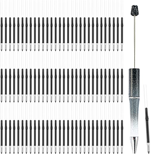 AUBEINSON 100 Stück blaue Tinte Beadable Stifte Nachfüllungen, Rollerball Kugelschreiber Tinte Nachfüllungen (100 blaue Nachfüllungen) von AUBEINSON