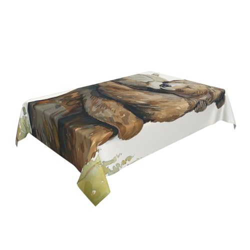 AUBKFELD Bedruckte Tischdecke mit Bären, 183 x 137 cm, rechteckig, Stoff, Tischdecke, dekorativ für Picknick, Küche, Esszimmer, Party AUBKFELD Bedruckte Tischdecke mit Bären, 183 x 137 cm, rechteckig, Stoff, Tischdecke, dekorativ für Picknick, Küche, Esszimmer, Party von AUBKFELD