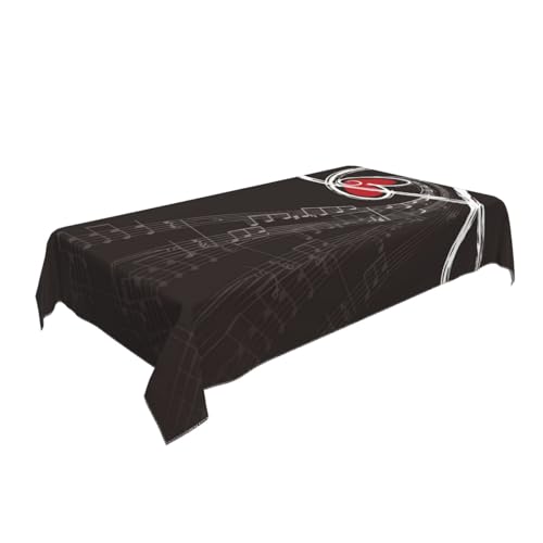 AUBKFELD Rechteckige Tischdecke, Motiv: Treble Love und Musik, bedruckt, 140 x 90 cm, Urlaubstischdecke, Stoff-Tischdecke, dekorativ für Picknick, Küche, Esszimmer, Party AUBKFELD Rechteckige Tischdecke, Motiv: Treble Love und Musik, bedruckt, 140 x 90 cm, Urlaubstischdecke, Stoff-Tischdecke, dekorativ für Picknick, Küche, Esszimmer, Party von AUBKFELD