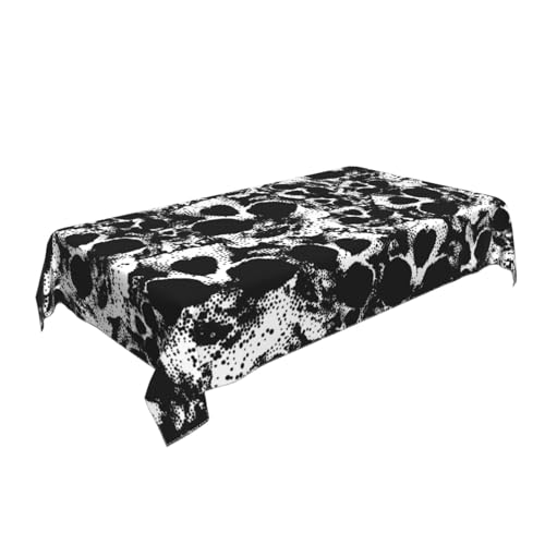 AUBKFELD Rechteckige Tischdecke mit menschlichem Totenkopf-Druck, 140 x 90 cm, Tischdecke aus Stoff, dekorativ für Picknick, Küche, Esszimmer, Party, Schwarz und Weiß AUBKFELD Rechteckige Tischdecke mit menschlichem Totenkopf-Druck, 140 x 90 cm, Tischdecke aus Stoff, dekorativ für Picknick, Küche, Esszimmer, Party, Schwarz und Weiß von AUBKFELD