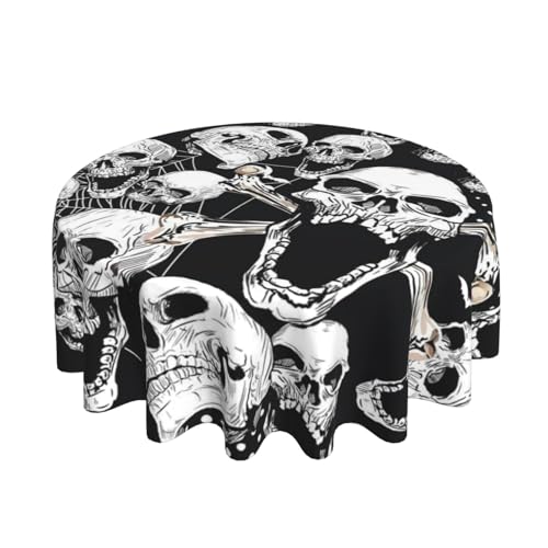 AUBKFELD Runde Tischdecke mit Totenkopf-Hintergrund, bedruckt, Urlaubstischdecke, Stoff-Tischdecke, dekorativ für Picknick, Küche, Esszimmer, Party, 152,4 cm AUBKFELD Runde Tischdecke mit Totenkopf-Hintergrund, bedruckt, Urlaubstischdecke, Stoff-Tischdecke, dekorativ für Picknick, Küche, Esszimmer, Party, 152,4 cm von AUBKFELD