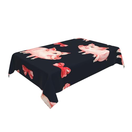 AUBKFELD Tischdecke, Motiv: niedliches Schweinchen, 183 x 137 cm, rechteckig, Stoff-Tischdecke, dekorativ für Picknick, Küche, Esszimmer, Party, Rot, 183 x 137 cm AUBKFELD Tischdecke, Motiv: niedliches Schweinchen, 183 x 137 cm, rechteckig, Stoff-Tischdecke, dekorativ für Picknick, Küche, Esszimmer, Party, Rot, 183 x 137 cm von AUBKFELD