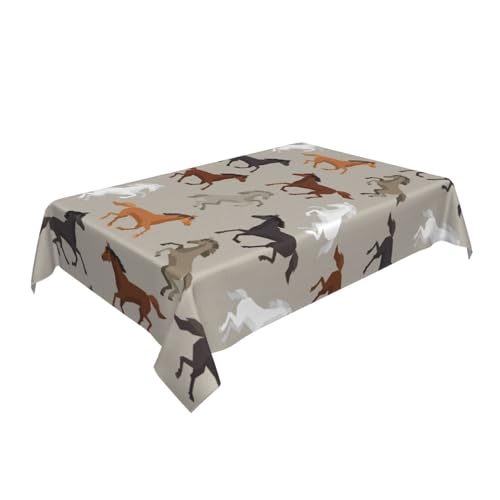 AUBKFELD Tischdecke mit niedlichem Pferdemotiv, 183 x 137 cm, rechteckig, Stoff, Tischdecke, dekorativ für Picknick, Küche, Esszimmer, Party AUBKFELD Tischdecke mit niedlichem Pferdemotiv, 183 x 137 cm, rechteckig, Stoff, Tischdecke, dekorativ für Picknick, Küche, Esszimmer, Party von AUBKFELD