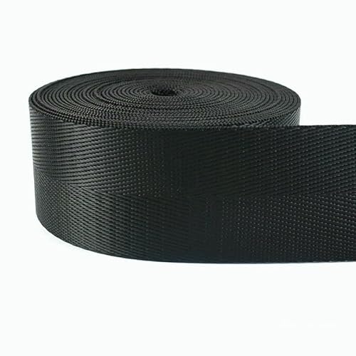 4 m langes schwarzes Nylon-Gurtband, Fischgrätenmuster, 20/25/32/38/50 mm, für DIY-Taschenriemen, Sicherheitsgurt, Nähzubehör von AUCBGJQCPM