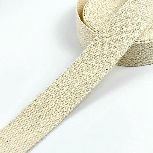 Baumwollband, 10 m, Beige, 10 - 50 mm, 1,5 mm dick, für Taschen, Gurtband, Kleidung, Nähen, Schrägband, Dekorationsband Baumwollband, 10 m, Beige, 10 - 50 mm, 1,5 mm dick, für Taschen, Gurtband, Kleidung, Nähen, Schrägband, Dekorationsband von AUCBGJQCPM