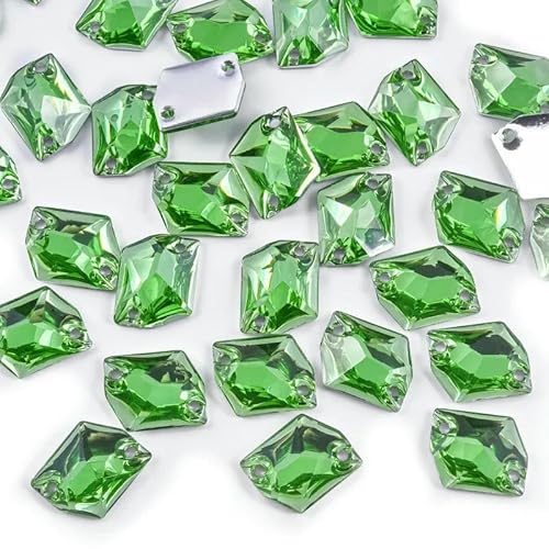 Kunstharz-Strasssteine zum Aufnähen, 16 x 20 mm, 50 Stück, CosmicCrystal AB mit 2 Löchern, Strass für Kleidungsstücke von AUCBGJQCPM