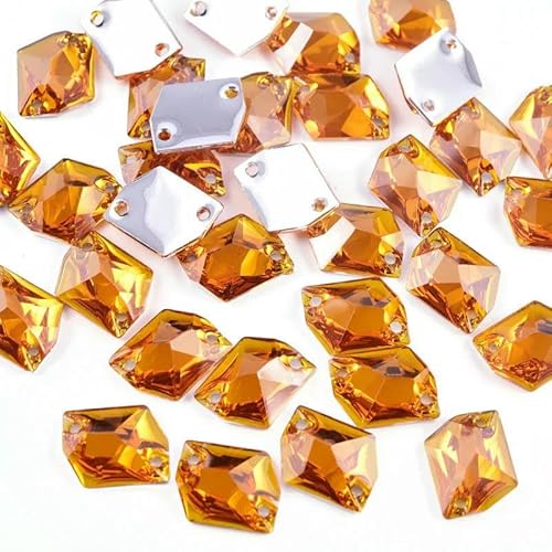 Kunstharz-Strasssteine zum Aufnähen, 16 x 20 mm, 50 Stück, CosmicCrystal AB mit 2 Löchern, Strass für Kleidungsstücke von AUCBGJQCPM