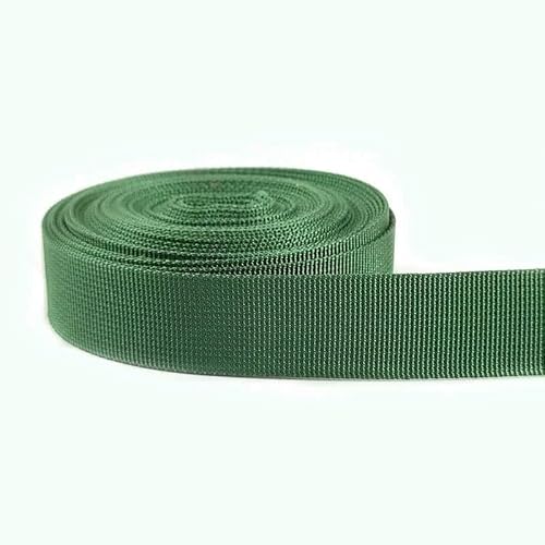 Nylon-Gurtband, 5 m, 20–38 mm, Armeegrün, Nähmaterial, Sicherheitsgurt, Rucksack, Taschen, Schnallen, Bekleidungszubehör von AUCBGJQCPM