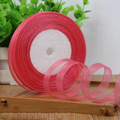 Organzaband, 12 mm (45 Meter/Rolle), für Weihnachten, Party, Zuhause, DIY, Geschenkverpackung, Hochzeitsdekoration, Bänder zum Selbermachen, Chiffonbänder von AUCBGJQCPM