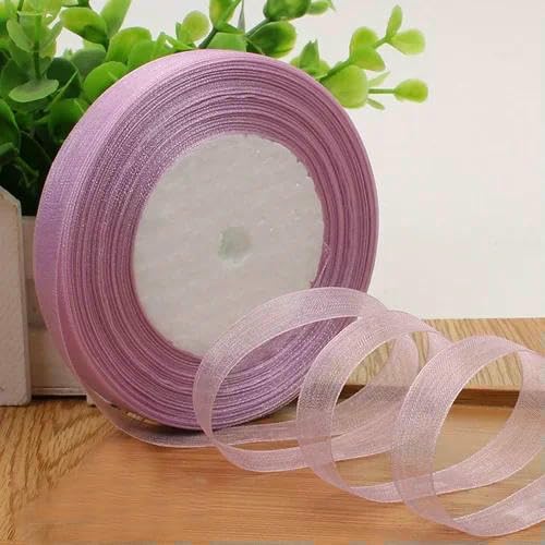 Organzaband, 12 mm (45 Meter/Rolle), für Weihnachten, Party, Zuhause, DIY, Geschenkverpackung, Hochzeitsdekoration, Bänder zum Selbermachen, Chiffonbänder von AUCBGJQCPM
