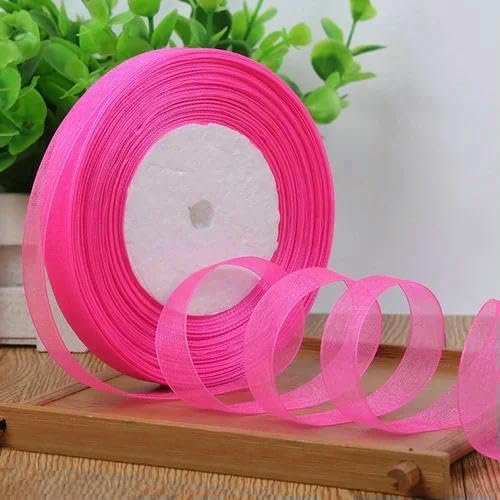 Organzaband, 12 mm (45 Meter/Rolle), für Weihnachten, Party, Zuhause, DIY, Geschenkverpackung, Hochzeitsdekoration, Bänder zum Selbermachen, Chiffonbänder von AUCBGJQCPM
