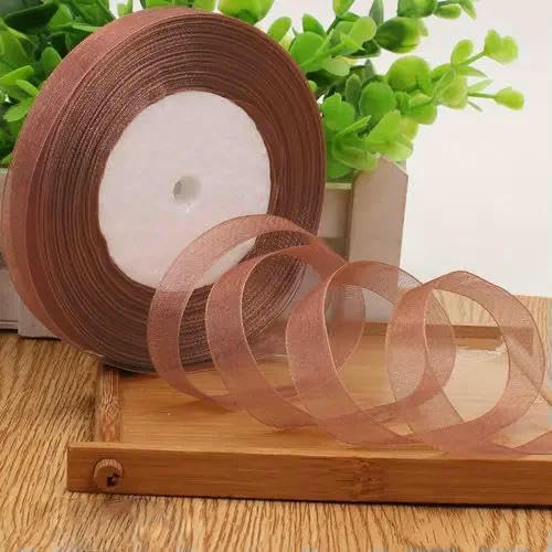 Organzaband, 12 mm (45 Meter/Rolle), für Weihnachten, Party, Zuhause, DIY, Geschenkverpackung, Hochzeitsdekoration, Bänder zum Selbermachen, Chiffonbänder von AUCBGJQCPM