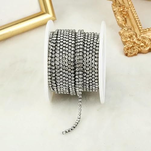 SS4.5-SS18 (1,5 mm-4,5 mm) Glitzer-Strass-Kette zum Aufnähen, für Bastelarbeiten, Kleidung, Basteln, Tassenketten von AUCBGJQCPM