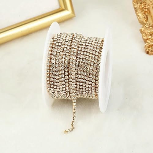 SS4.5-SS18 (1,5 mm-4,5 mm) Glitzer-Strass-Kette zum Aufnähen, für Bastelarbeiten, Kleidung, Basteln, Tassenketten von AUCBGJQCPM